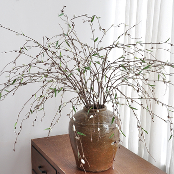 Ramuri artificiale de salcie – ramuri mari pentru decorarea spațiilor, aranjamente suspendate, flori artificiale și plante decorative, ramuri Snow Willow