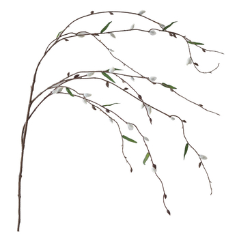 Ramuri artificiale de salcie – ramuri mari pentru decorarea spațiilor, aranjamente suspendate, flori artificiale și plante decorative, ramuri Snow Willow