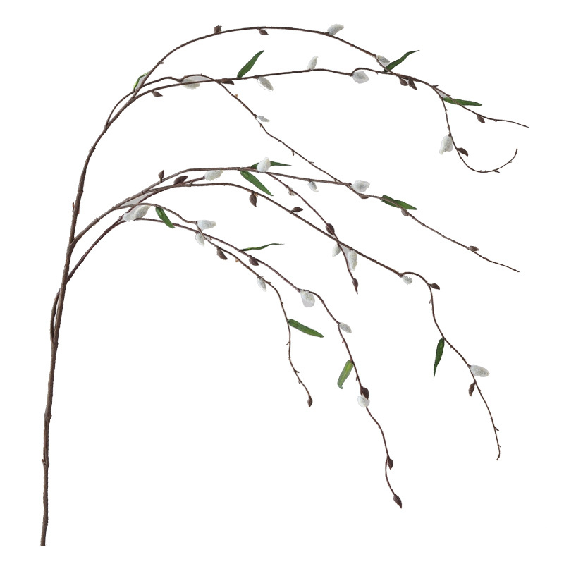 Ramuri artificiale de salcie – ramuri mari pentru decorarea spațiilor, aranjamente suspendate, flori artificiale și plante decorative, ramuri Snow Willow