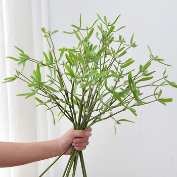 Flori artificiale moderne, plante verzi cu fructe verzi-perle, decor pentru casă și ornament de intrare