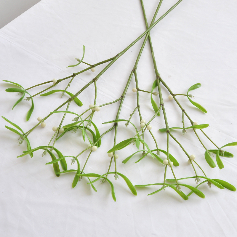 Flori artificiale moderne, plante verzi cu fructe verzi-perle, decor pentru casă și ornament de intrare