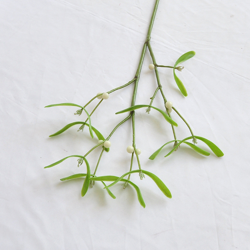 Flori artificiale moderne, plante verzi cu fructe verzi-perle, decor pentru casă și ornament de intrare