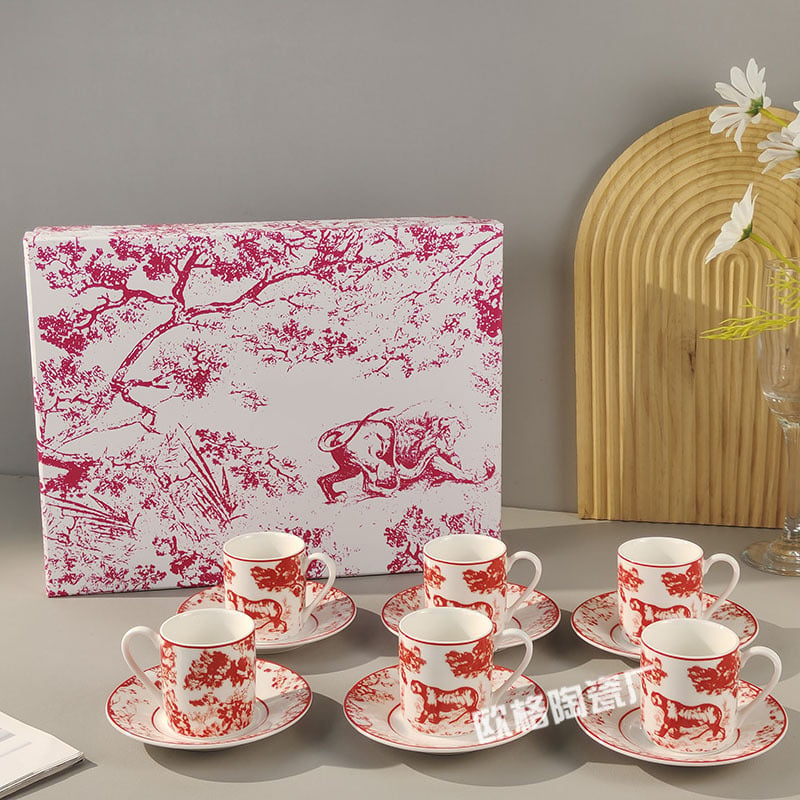 Set espresso cu 12 piese și farfurioare, Nordic stil, design minimalist pentru casă și birou