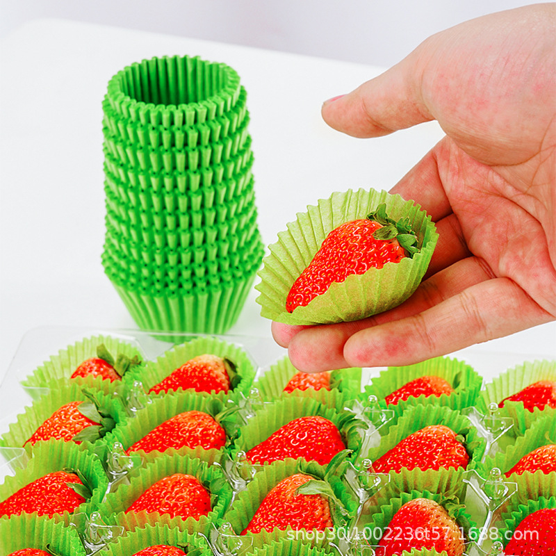 Liner de hârtie pentru căpșuni, acoperire verde cu ulei de silicon, dimensiune 86, folie de ambalare pentru fructe, decor de fructe, protecție la transport