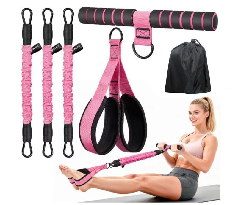 Bandă de rezistență cu pedală, versiune îmbunătățită, pentru ajutor la abdomene, exerciții acasă, protecția talpilor și tonifierea picioarelor