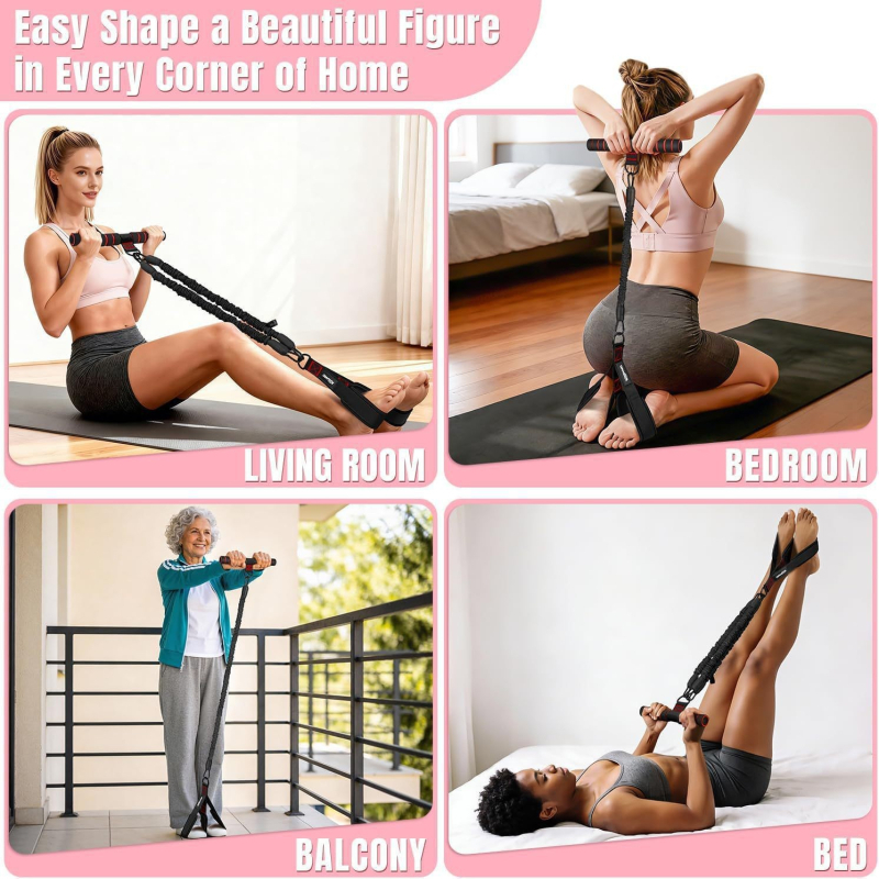 Bandă de rezistență cu pedală, versiune îmbunătățită, pentru ajutor la abdomene, exerciții acasă, protecția talpilor și tonifierea picioarelor