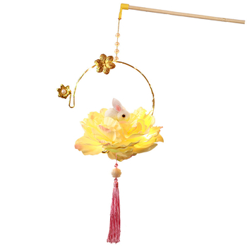 Kit DIY pentru copii: lampion cu iepuraș în stil antic, formă rotundă, mâner de mână, Anul Nou 2026