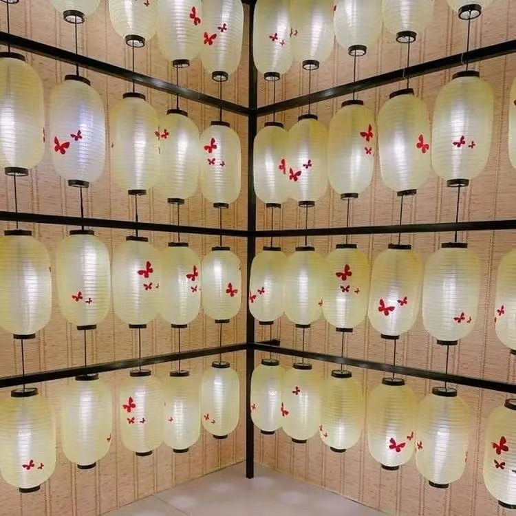 Lanternă decorativă de exterior, impermeabilă, șir de lanterne pentru perete, în stil pastoral chinezesc, pentru pensiuni, ceainării și zone pitorești