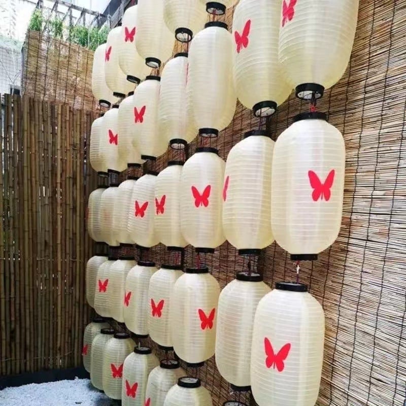 Lanternă decorativă de exterior, impermeabilă, șir de lanterne pentru perete, în stil pastoral chinezesc, pentru pensiuni, ceainării și zone pitorești