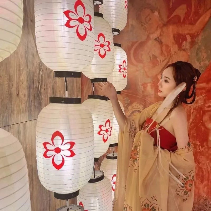 Lanternă decorativă de exterior, impermeabilă, șir de lanterne pentru perete, în stil pastoral chinezesc, pentru pensiuni, ceainării și zone pitorești