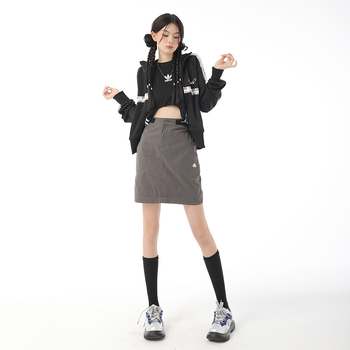 Bella visoki struk, A-linijska radna suknja sa šlicom, midi duljina, ženska, japanski stil, ljeto 2025