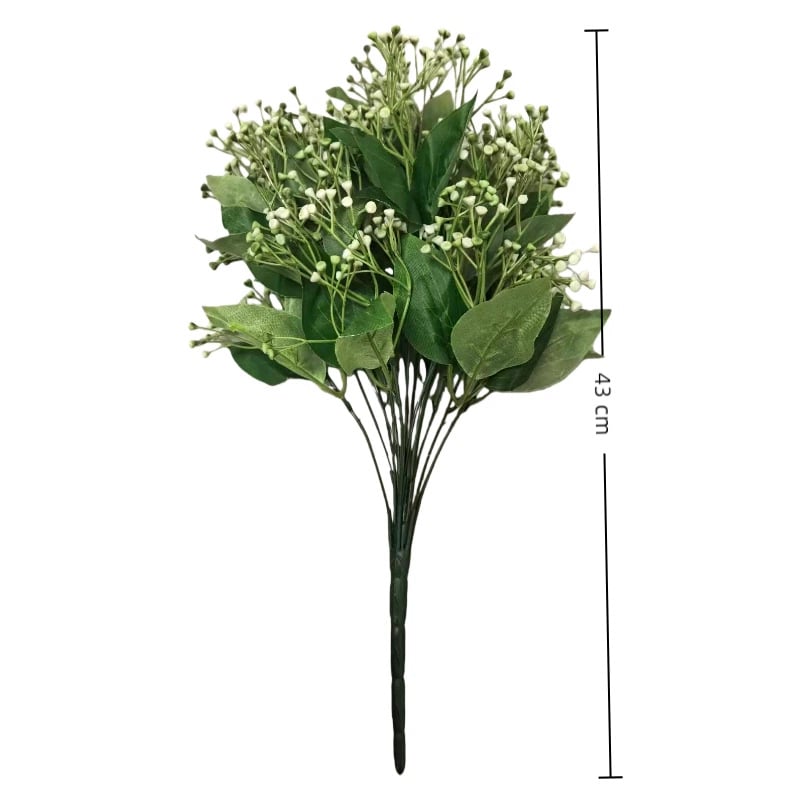 18 capete de flori artificiale cu frunze de trandafir și Gypsophila, pentru decor în casă și hotel, flori din plastic pentru aranjamente
