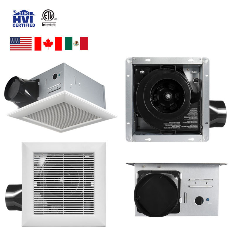 Ventilator de evacuare pentru baie, cu dublă certificare ETL și CSA, 110 CFM, extrem de silențios, 12 inci