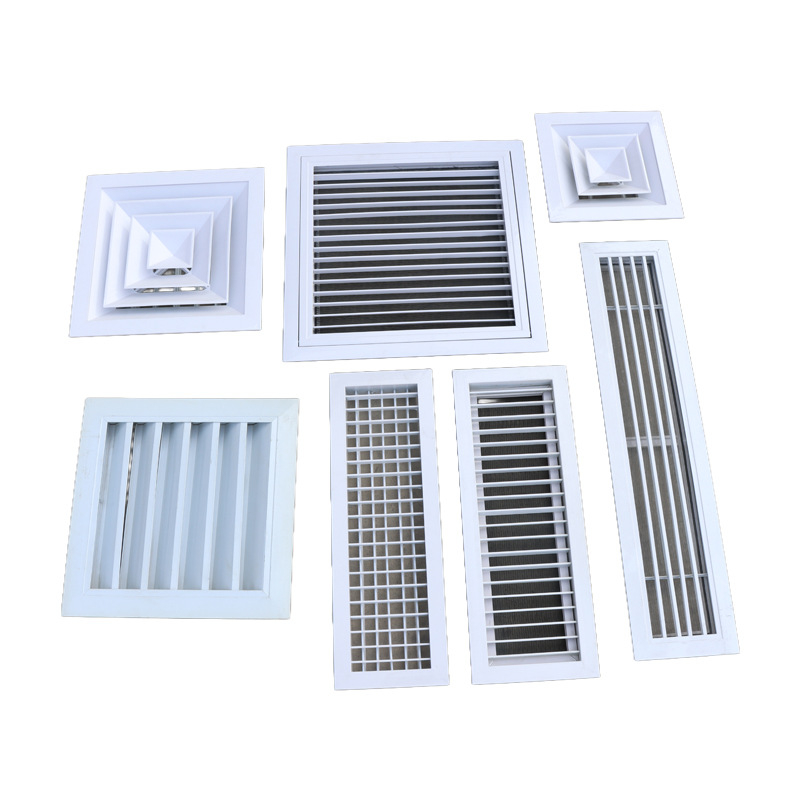Grilă de ventilație din aliaj de aluminiu, rezistentă la ploaie, lameli simple și duble