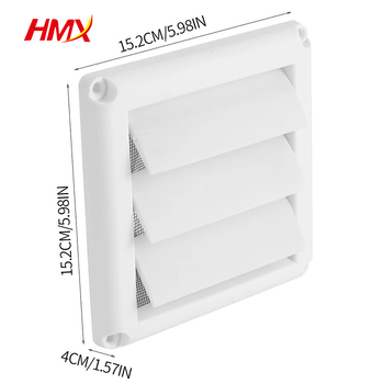 Gură de ventilație din PP cu plasă anti-insecte pentru interior și exterior, cu șuruburi
