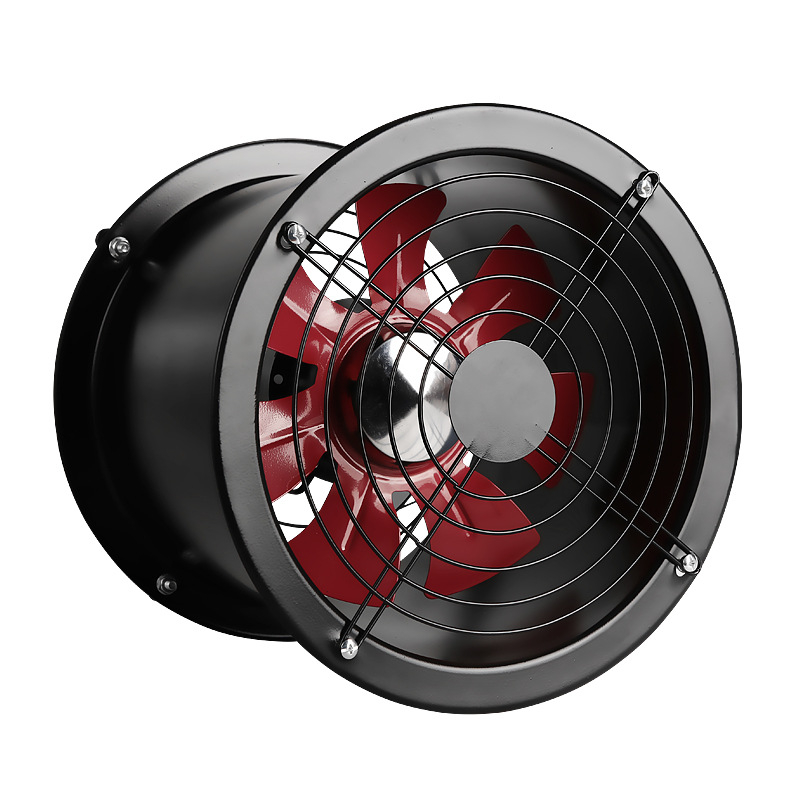 Kai Sheng Ventilator axial cilindric cu flanșă pentru bucătărie, ventilator de evacuare montat pe perete, ventilator de conductă, debit mare de aer