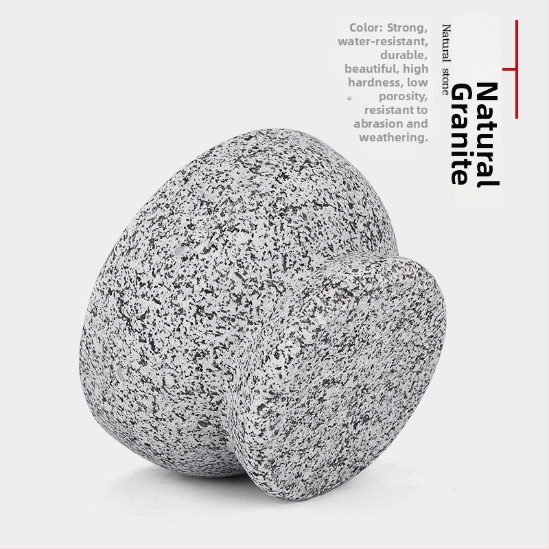 Mojar din granit natural pentru usturoi cu pistil din piatră – uz casnic