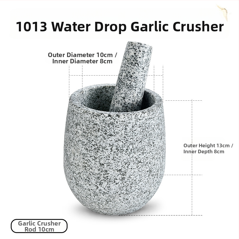 Mojar din granit natural pentru usturoi cu pistil din piatră – uz casnic