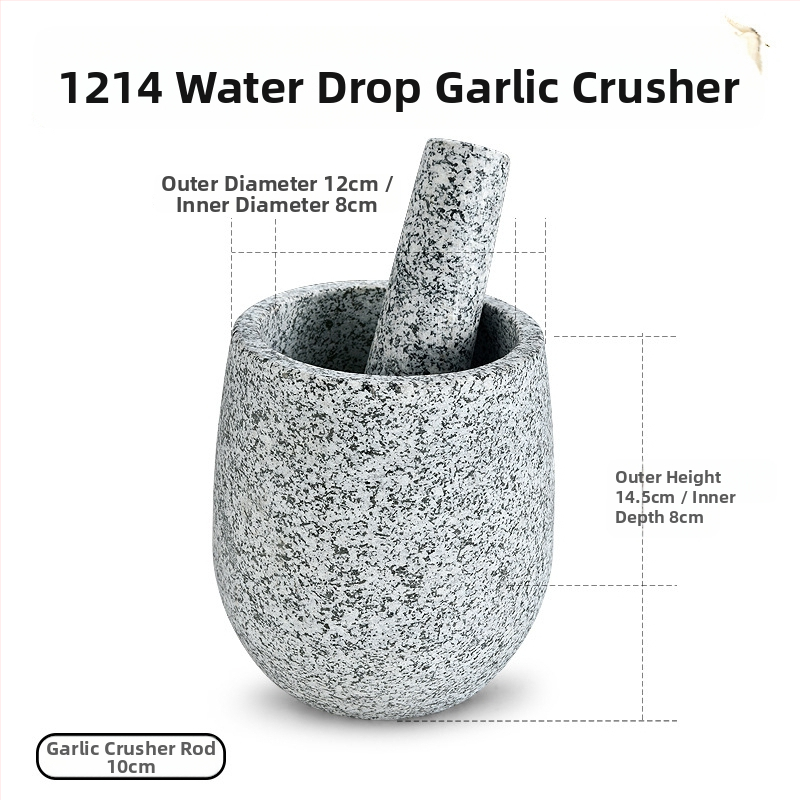 Mojar din granit natural pentru usturoi cu pistil din piatră – uz casnic