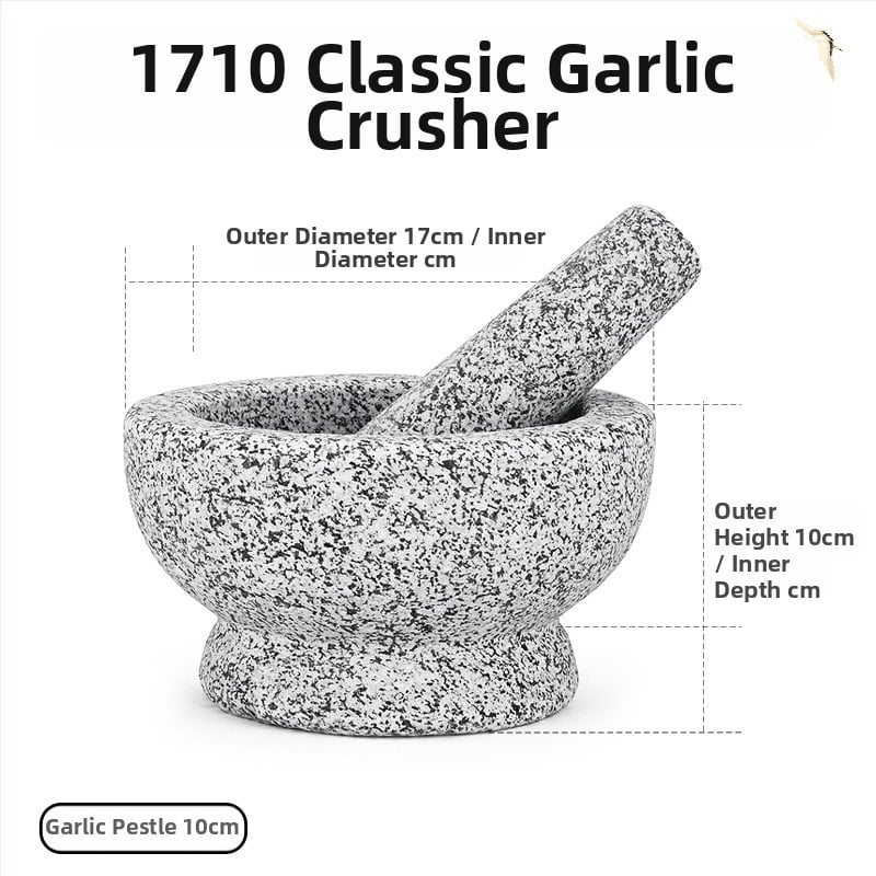 Mojar din granit natural pentru usturoi cu pistil din piatră – uz casnic
