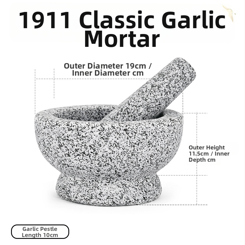 Mojar din granit natural pentru usturoi cu pistil din piatră – uz casnic
