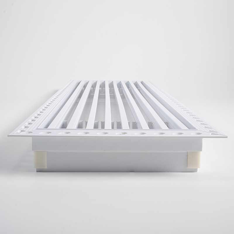 Grilă încastrată din gips-carton, din oțel-plastic, pentru ieșirea de aer a climatizării centrale