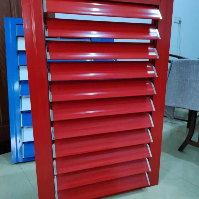 Jaluzele manuale din aliaj de aluminiu, reglabile, rezistente la ploaie, pentru perete exterior – protecție solară și ventilație