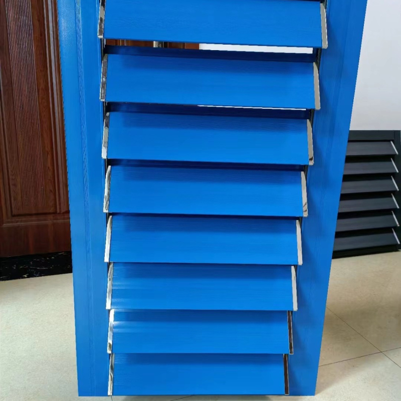 Jaluzele manuale din aliaj de aluminiu, reglabile, rezistente la ploaie, pentru perete exterior – protecție solară și ventilație