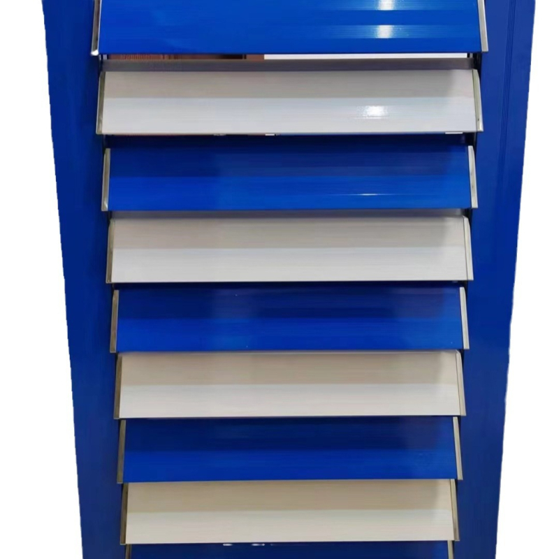 Jaluzele manuale din aliaj de aluminiu, reglabile, rezistente la ploaie, pentru perete exterior – protecție solară și ventilație