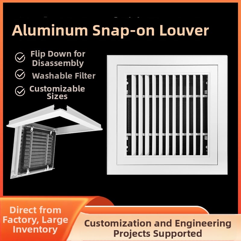 Difuzor de aer de tavan din aluminiu cu lamele pentru climatizare centrală, ieșire de aer din aliaj de aluminiu pentru uz casnic