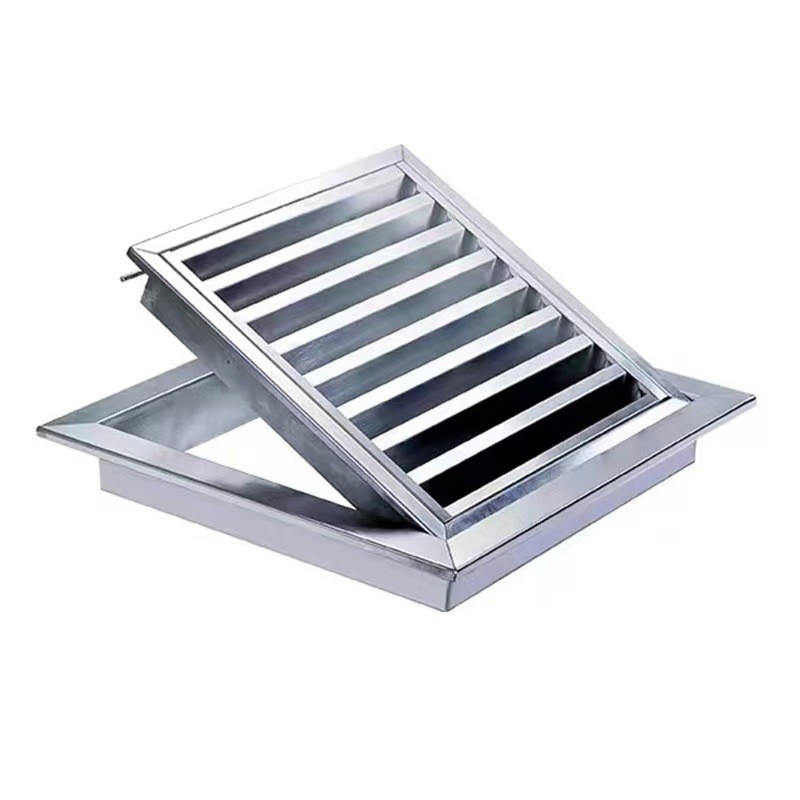 Ventilație din oțel inoxidabil cu lamele, ușă de inspecție simplă/dublă, montaj pe perete exterior pentru climatizare centrală