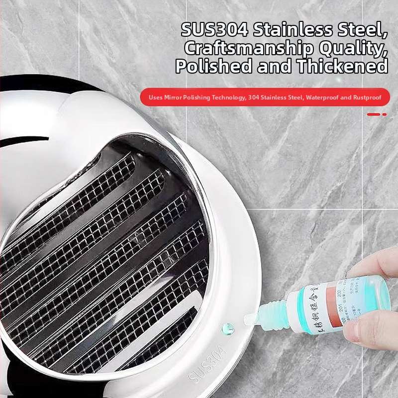 Capac de ventilație exterior din oțel inoxidabil 304, protecție împotriva vântului și ploilor, pentru ieșirea de aer a hotei de bucătărie și a băii