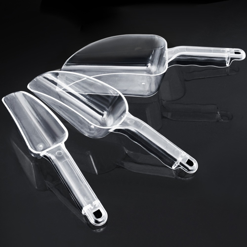 Set de linguri din plastic transparent albastre – multifuncțional, pentru făină, gheață, ceai și zahăr, aluat, alimente și orez
