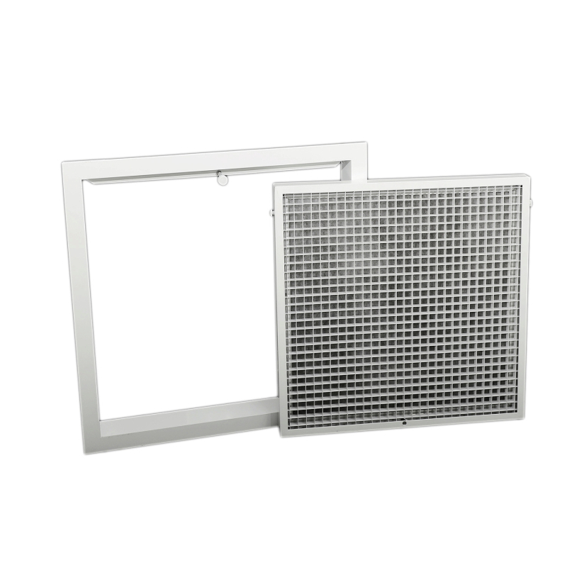 Grilă de retur tip ou cu filtru pentru aer condiționat central, deschizibilă