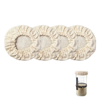 Capac din bumbac gros pentru borcane din sticlă, capac textil reutilizabil, protecție praf, etichetă termocromă cu schimbare de culoare, cu bandă elastică