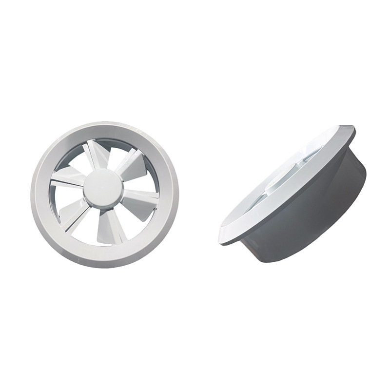 Orificiu de aer circular din ABS pentru climatizare centrală, cu regulator de ventilație, lamele duble