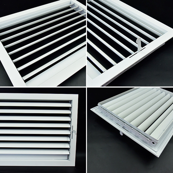 Orificiu de aer din aluminiu cu lamele pentru ventilație, protecție la ploaie, comutator cu legătură manuală