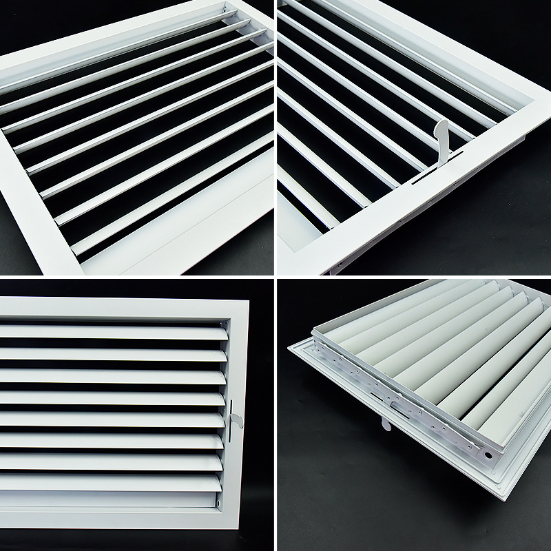 Orificiu de aer din aluminiu cu lamele pentru ventilație, protecție la ploaie, comutator cu legătură manuală