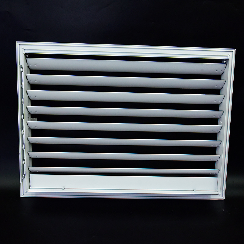 Orificiu de aer din aluminiu cu lamele pentru ventilație, protecție la ploaie, comutator cu legătură manuală