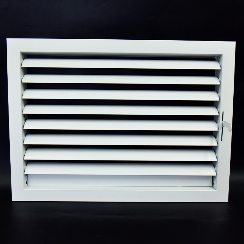 Orificiu de aer din aluminiu cu lamele pentru ventilație, protecție la ploaie, comutator cu legătură manuală