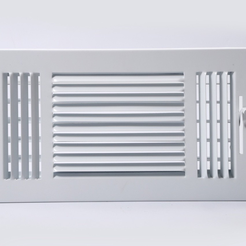 Ventilație metalică cu lamele, 3 căi, pentru tavan