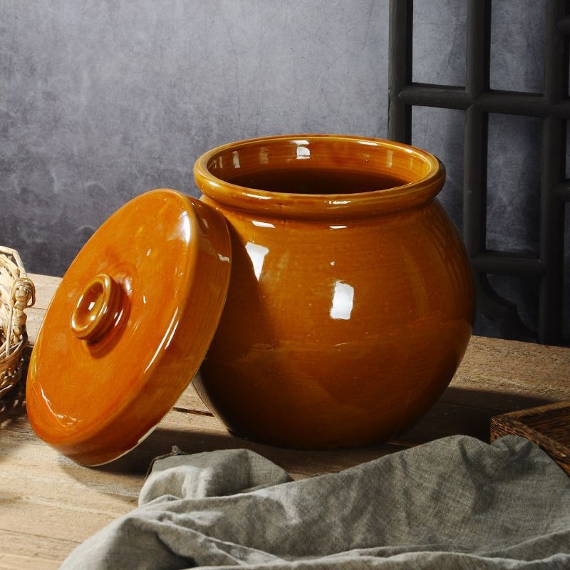 Set retro de vase din lut pentru supă de pui, cu ambalaj premium