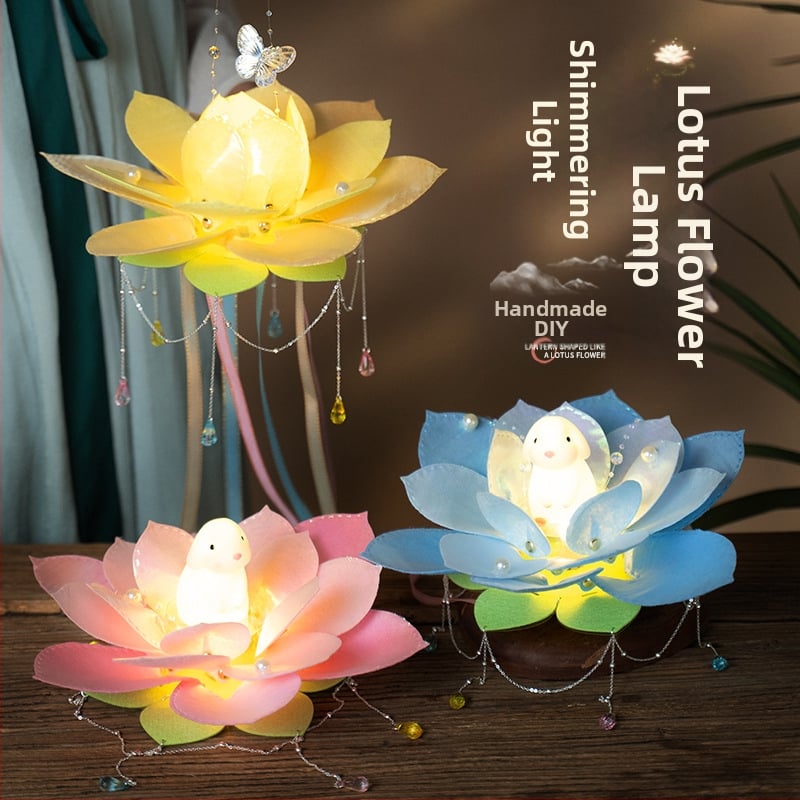 Felinar Lotus pentru Festivalul Dragon Boat, kit de materiale pentru activități pentru copii, accesorii foto DIY în stil chinezesc, cu aer antic