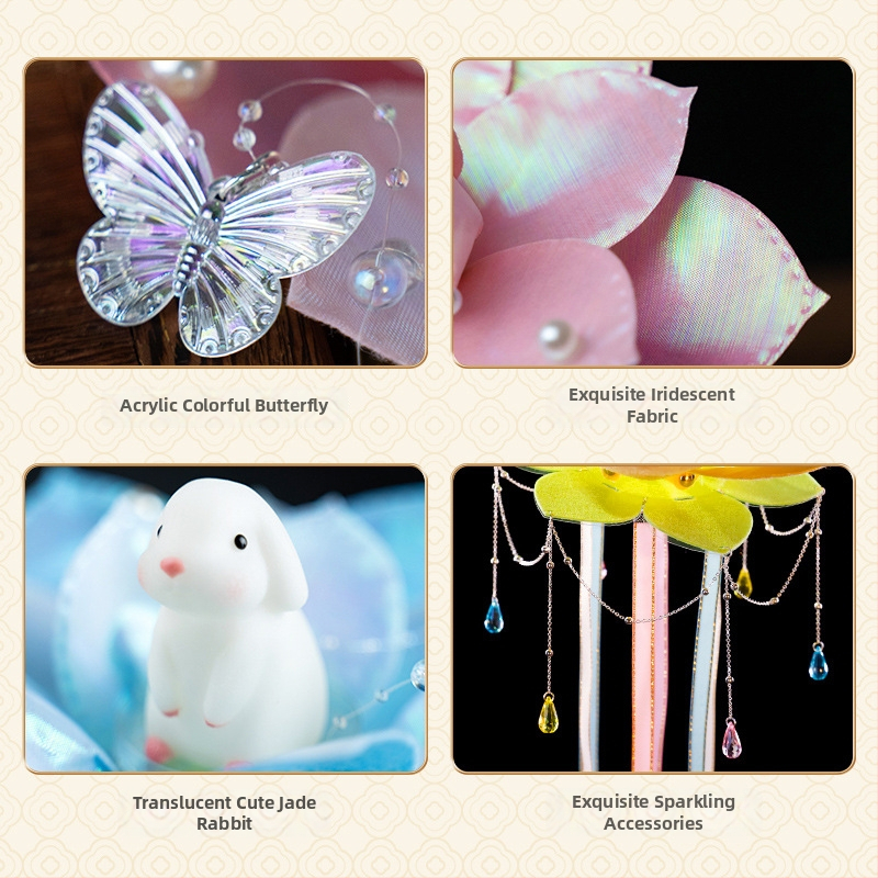 Felinar Lotus pentru Festivalul Dragon Boat, kit de materiale pentru activități pentru copii, accesorii foto DIY în stil chinezesc, cu aer antic