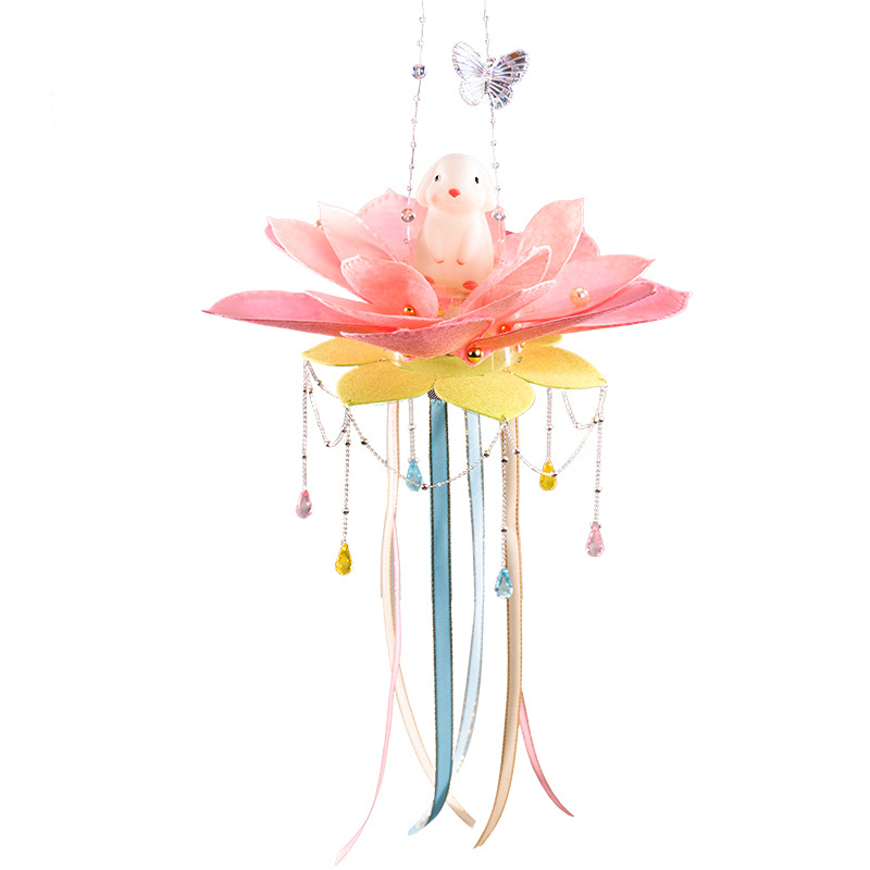Felinar Lotus pentru Festivalul Dragon Boat, kit de materiale pentru activități pentru copii, accesorii foto DIY în stil chinezesc, cu aer antic