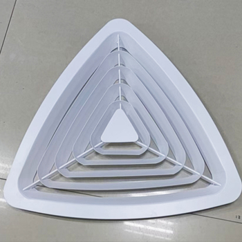 Difuzor triunghiular din aliaj de aluminiu, lamelat pentru ventilație, ieșire pentru conducta de evacuare a sistemului de climatizare central