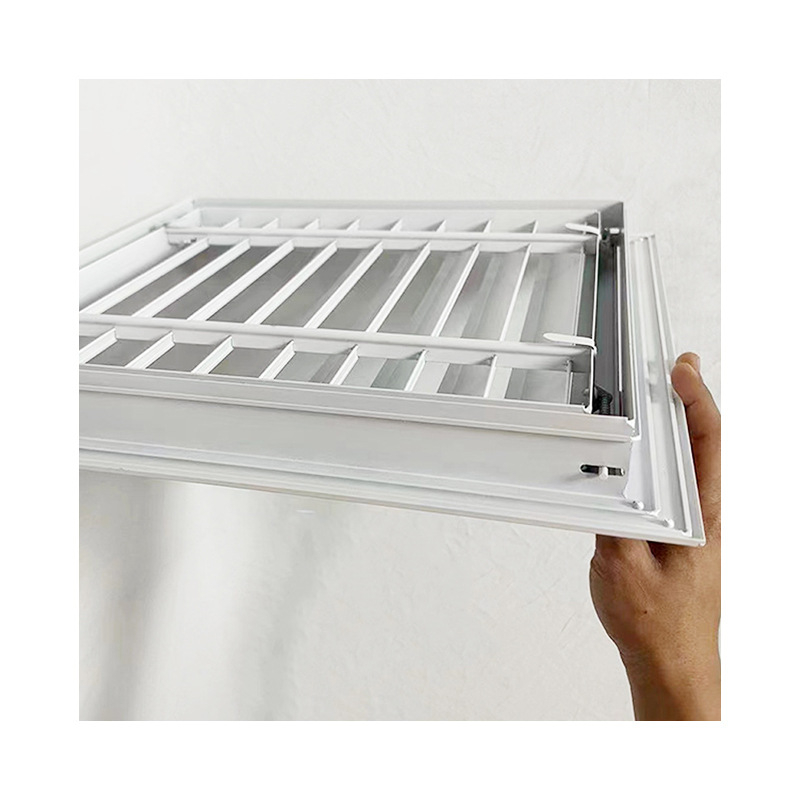 Ventil de retur din aliaj de aluminiu cu lame mari pentru peretele exterior, protecție la ploaie, ieșire de aer pentru climatizare