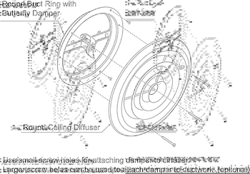 Difuzor circular de aer din metal, din fier sau aliaj de aluminiu