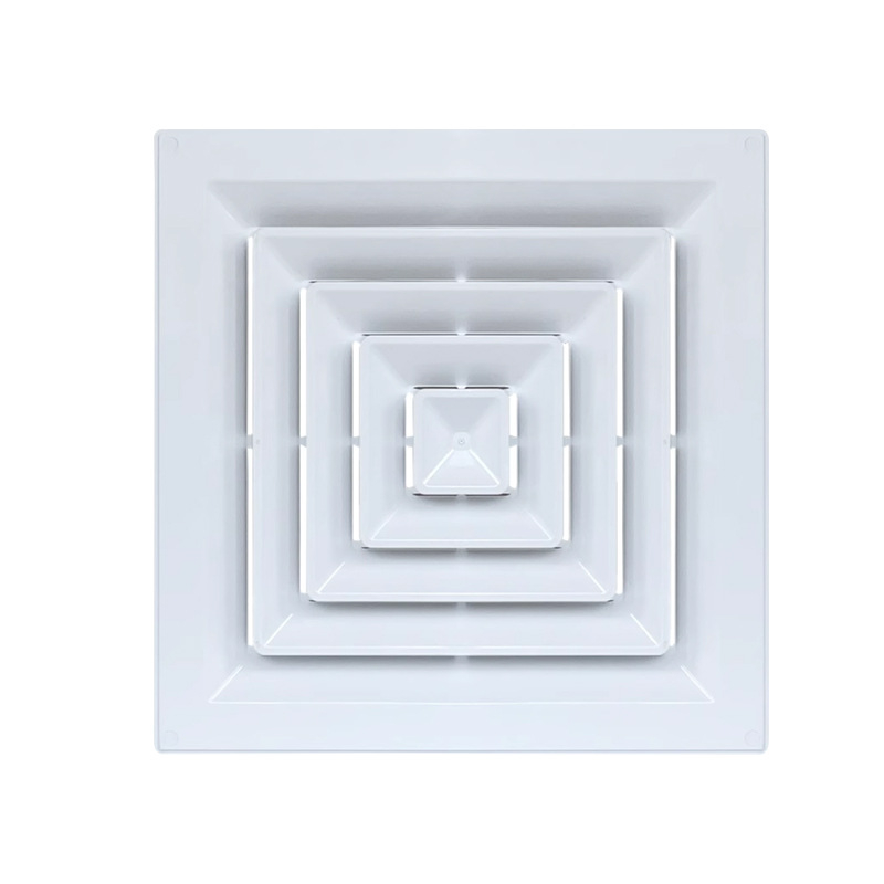 Difuzor pătrat pentru aer condiționat central, ABS și aliaj de aluminiu, ventilație de tavan