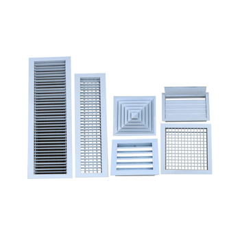 Ventil de aer din aliaj de aluminiu, finisare prin pulverizare, pentru conducte de ventilație, lamele simple și duble, difuzor pătrat
